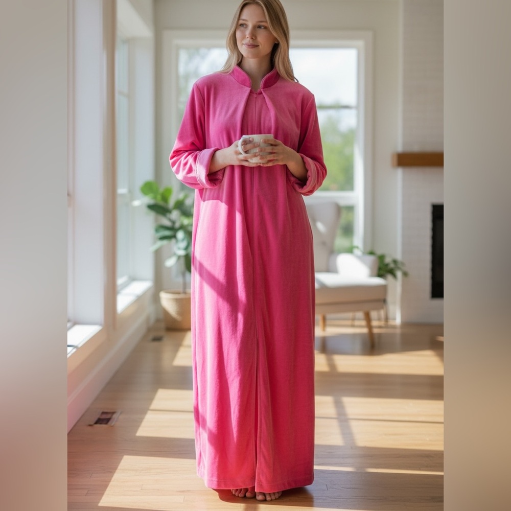 💚Diamond Tea front zip robe